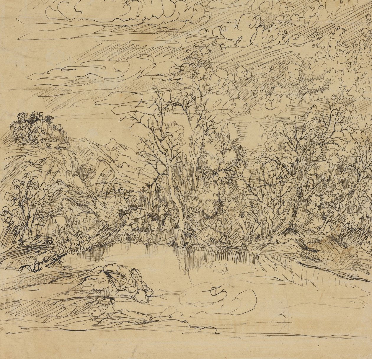 Orilla de un estanque de Rodolphe Bresdin