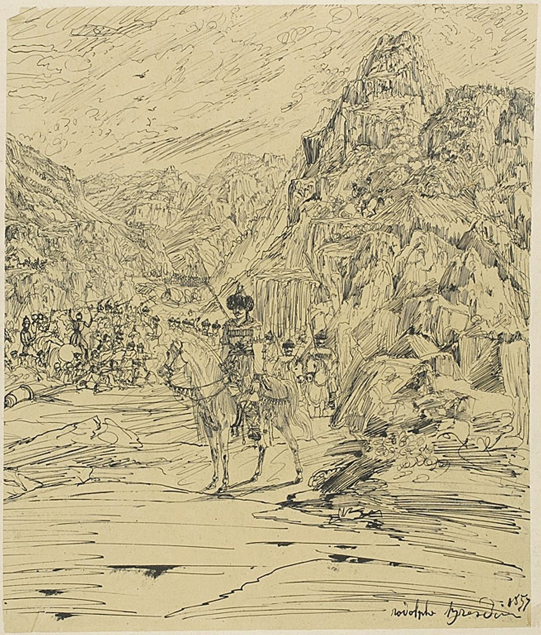 Batalla en las Montañas de Rodolphe Bresdin