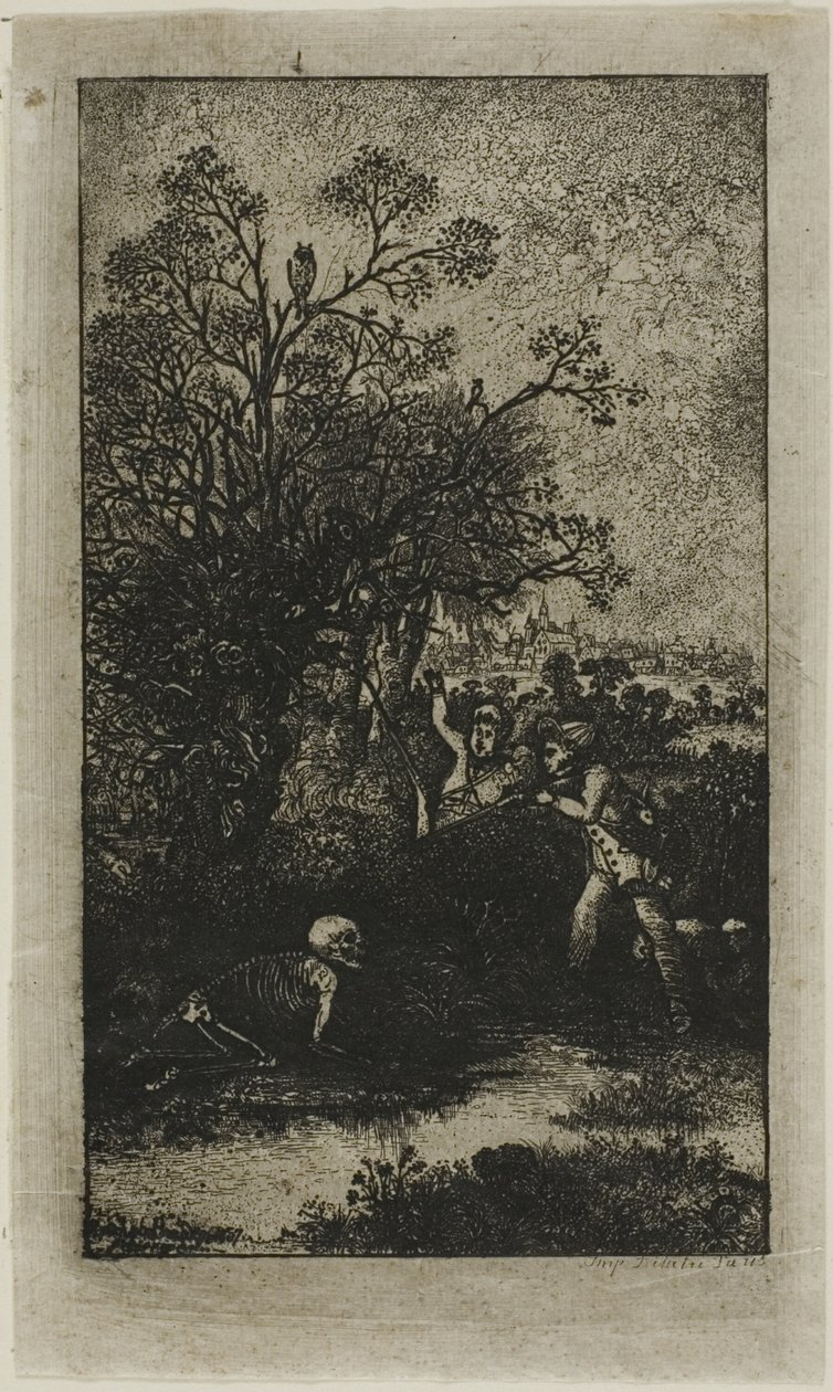 Cazadores sorprendidos por la muerte de Rodolphe Bresdin
