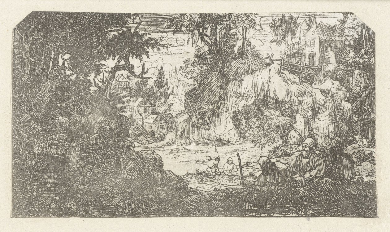 Paisaje con viajeros descansando
La halte (título en el objeto)
Nomades se Reposant de Rodolphe Bresdin