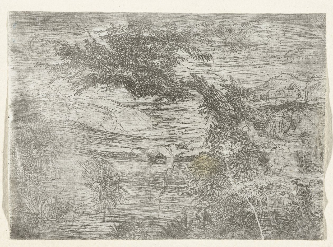 Terreno con visera
El pescador en el puente de Rodolphe Bresdin