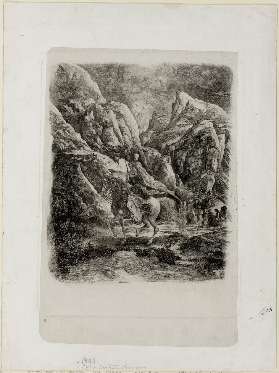 Jinete en las montañas de Rodolphe Bresdin