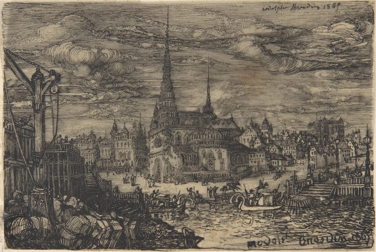 La iglesia y el puerto de Rodolphe Bresdin
