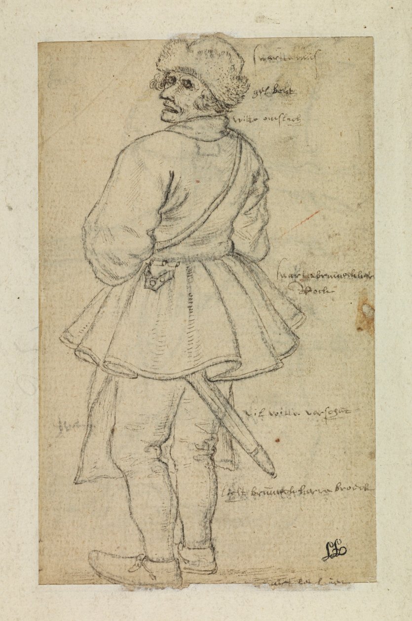 Hombre visto de espaldas (verso) de Roelandt Jacobsz and Bruegel Pieter the Elder Savery