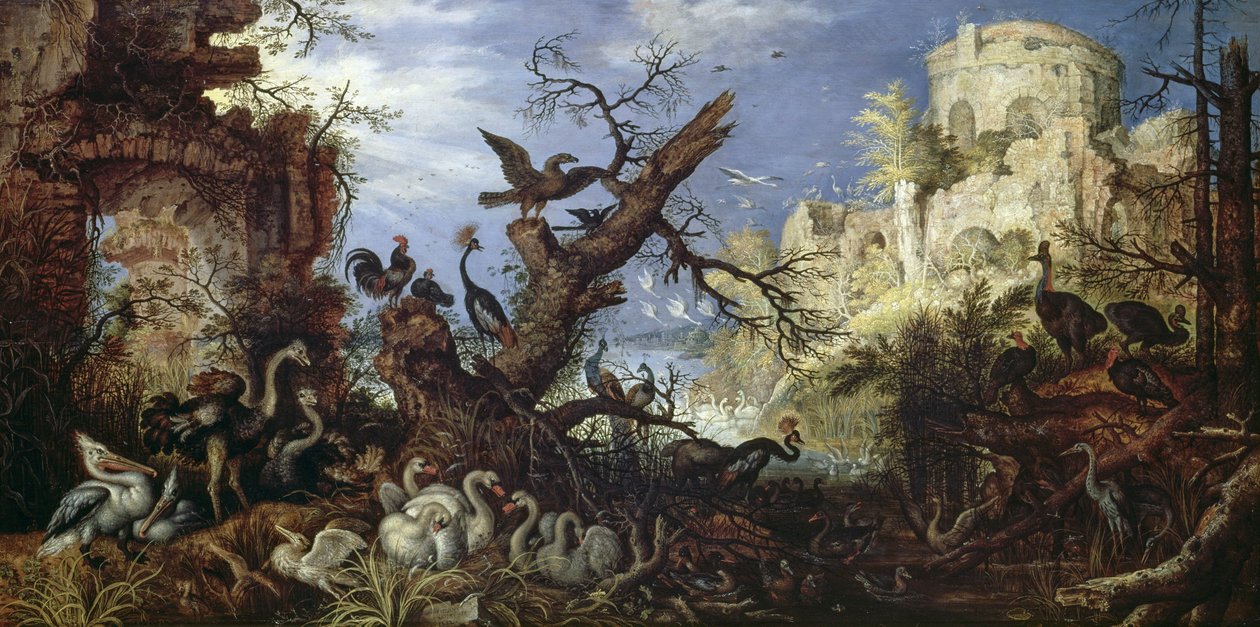 Paisaje con aves de Roelandt Jacobsz. Savery