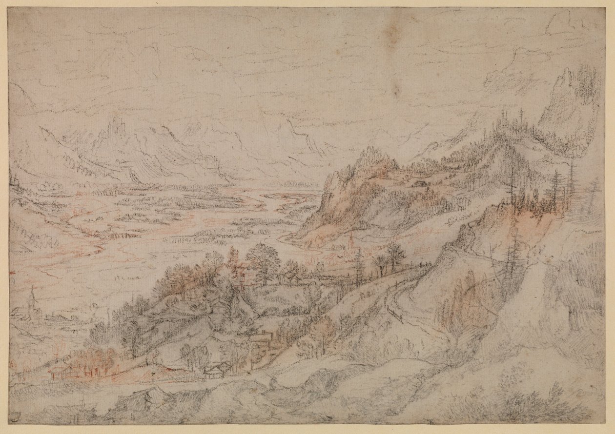 Paisaje montañoso - Valle del Inn en el Tirol, 1607 de Roelandt Jacobsz. Savery