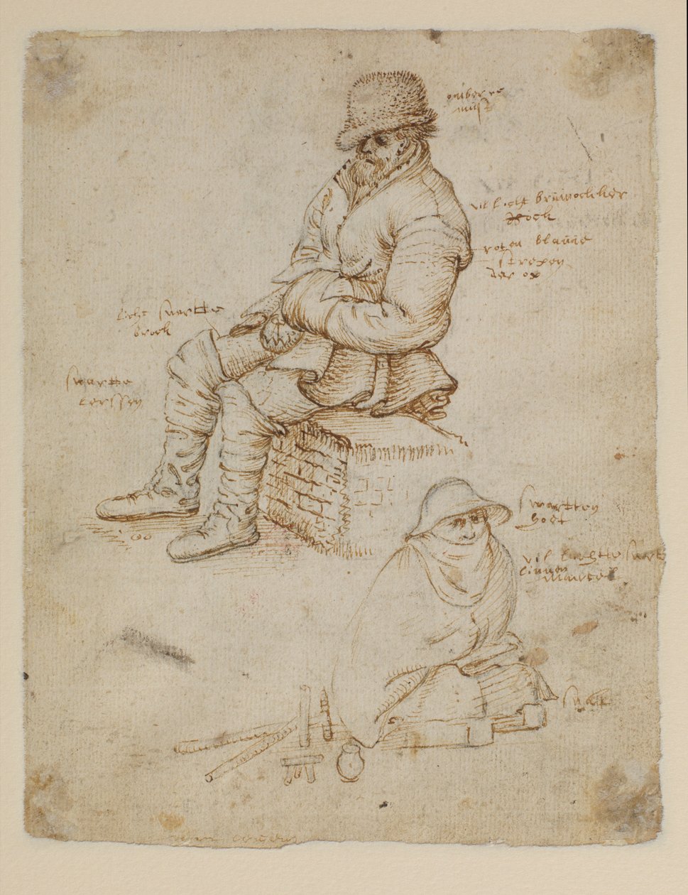 Dos figuras sentadas (verso) de Roelandt Jacobsz. Savery