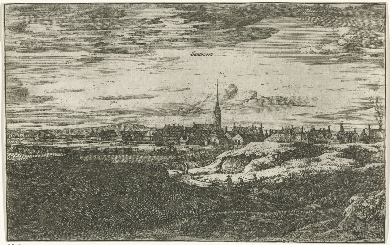 Vista de Zandvoort Santvoort (título sobre objeto) Escenas de aldeas en el norte de los Países Bajos (título de la serie) de Roelant Roghman