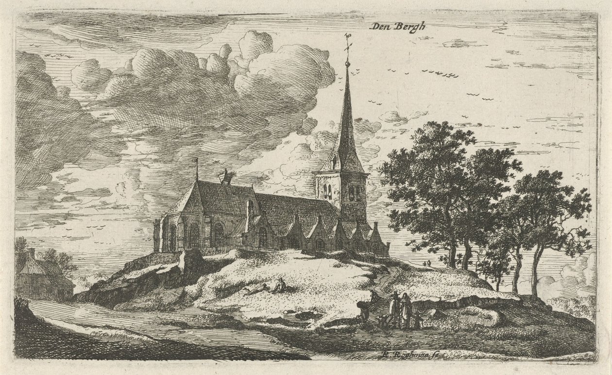 Iglesia en Nederhorst den Berg Den Bergh (título sobre objeto) Escenas de aldeas en el norte de los Países Bajos (título de la serie) de Roelant Roghman