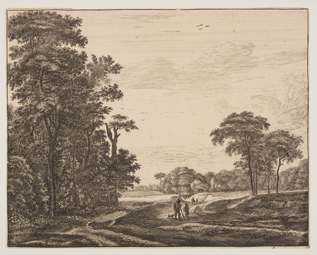 Lámina 2, de Seis vistas en el bosque de La Haya de Roelant Roghman