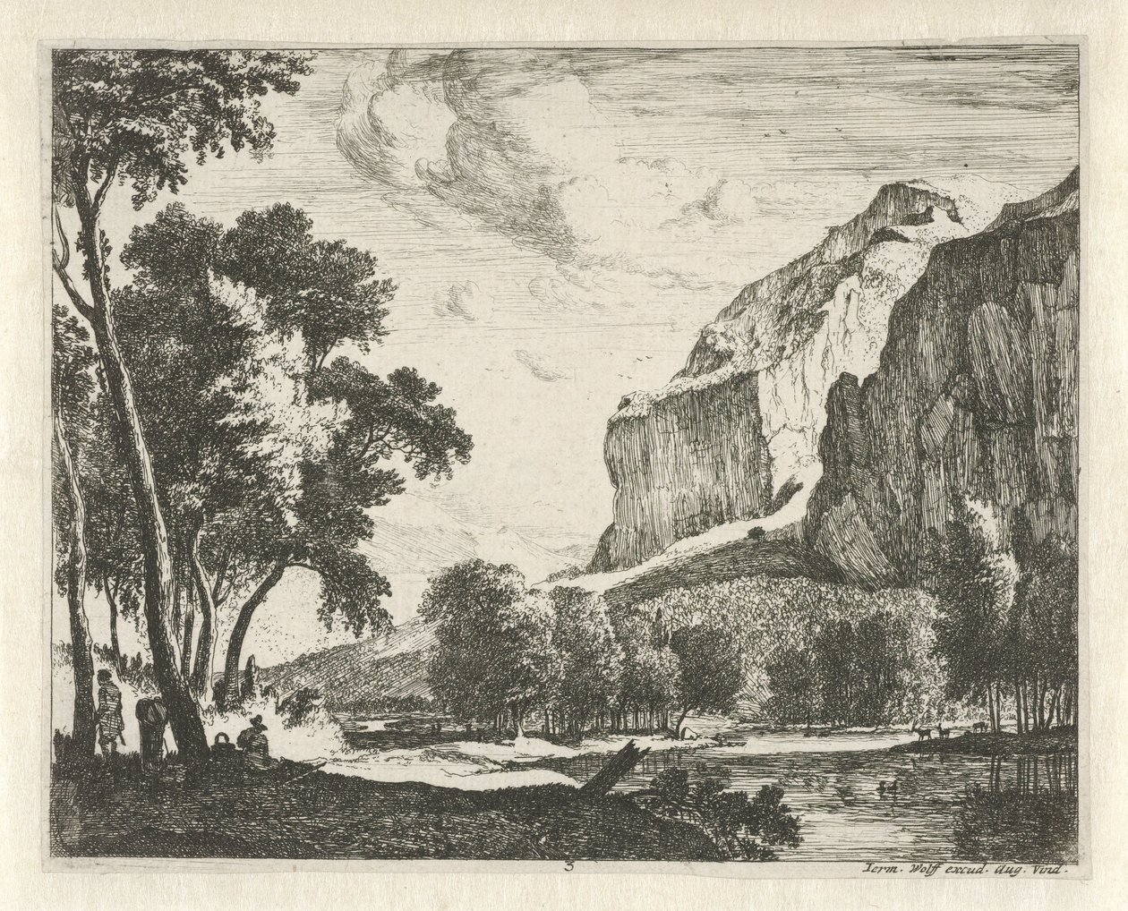 paisaje de río con rocas Paisajes tiroleses (título de la serie) de Roelant Roghman