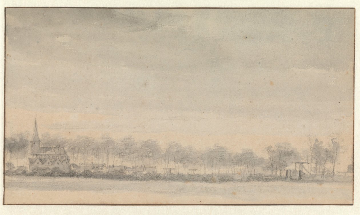 El pueblo de Nederhorst y el castillo desde el sur
Vista del pueblo de Nederhorst den Berg, visto desde el sureste de Roelant Roghman