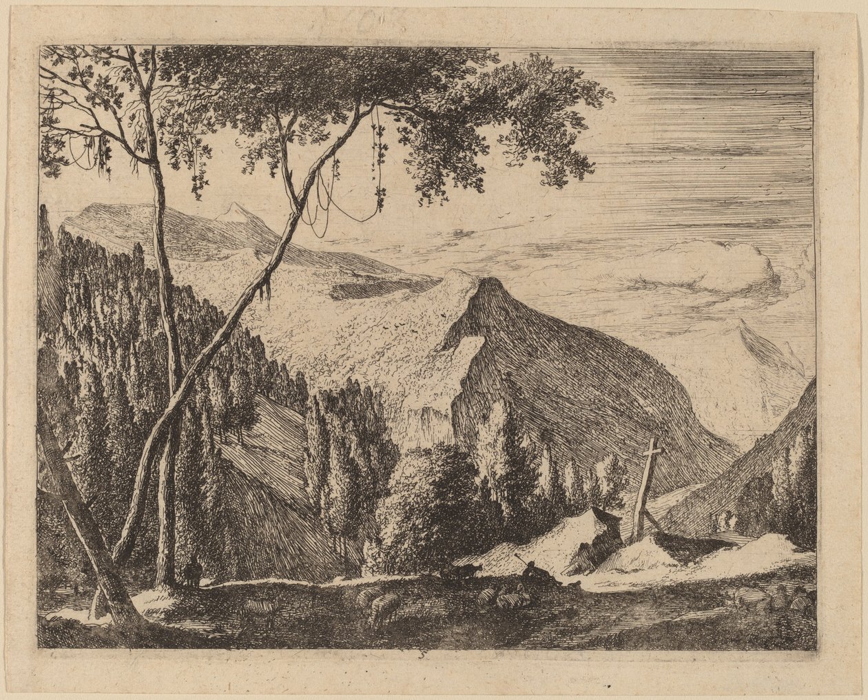 Paisaje Rocoso con Cruz: pl.5 de Roelant Roghman and Melchior Küsel