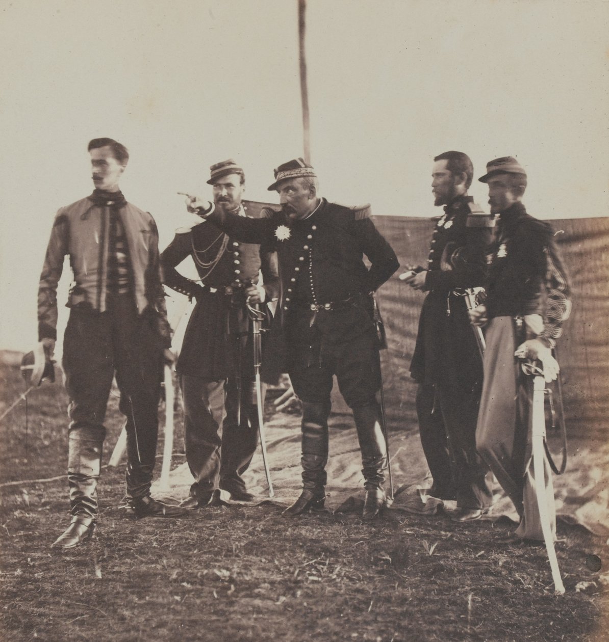 General Bosquet y su Estado Mayor, 1855 de Roger Fenton