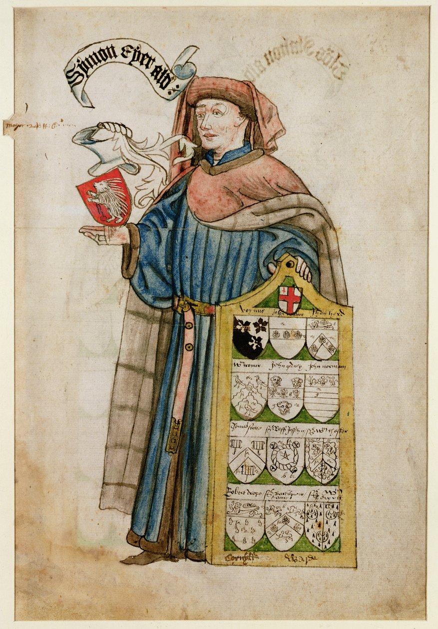 Simon Eyre con las túnicas de un concejal de la Ciudad de Londres, c.1450 de Roger Leigh