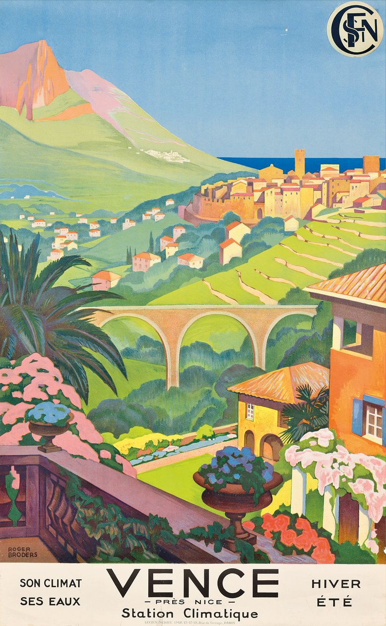 Cartel anunciador de Vence de Roger Broders