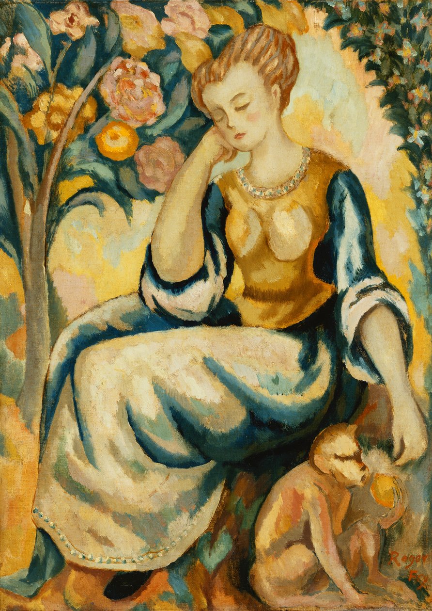 Dama con un mono, c.1917 de Roger Eliot Fry