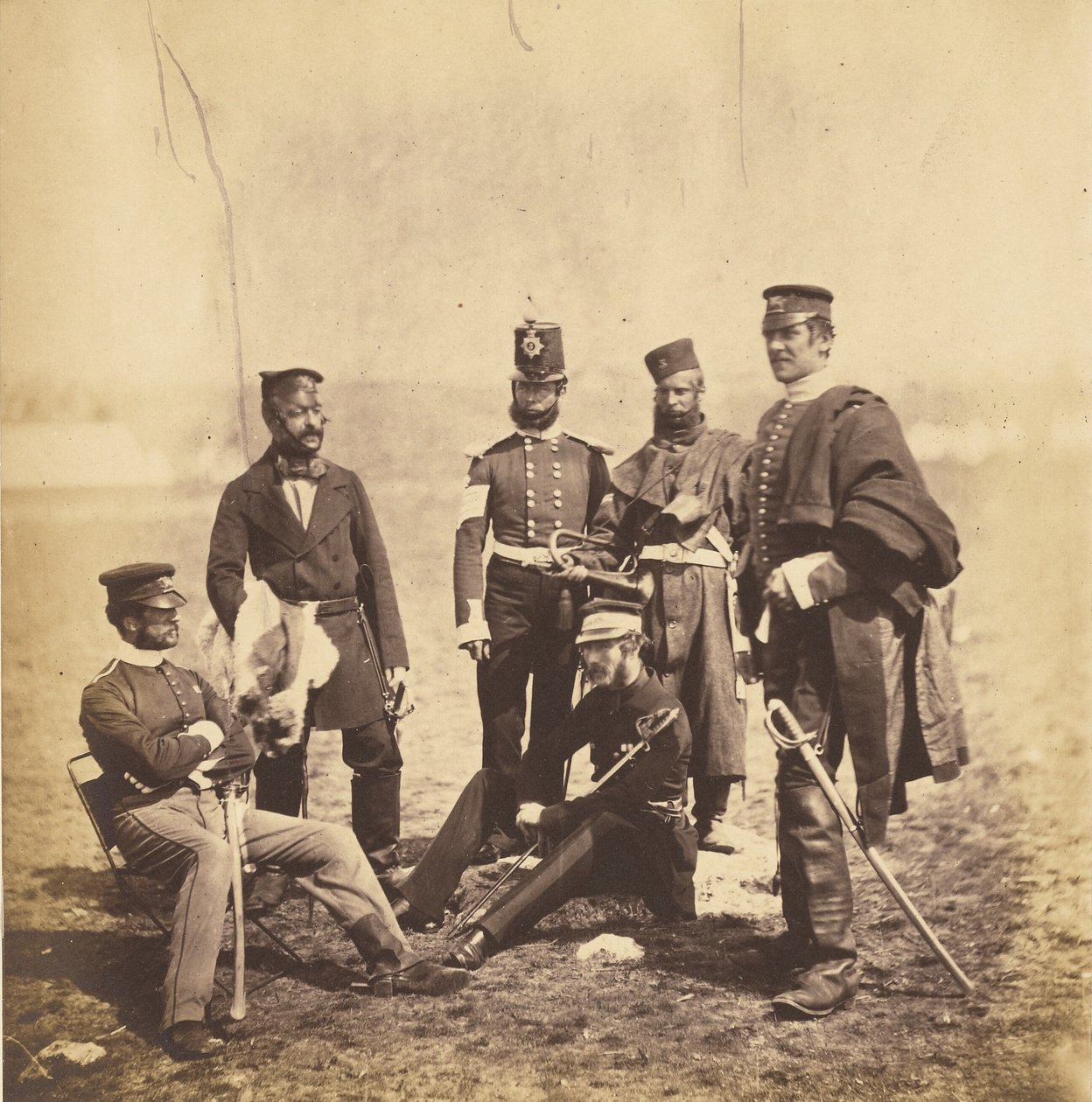 El general de brigada Van Straubenzee y los oficiales de los Buffs de Roger Fenton