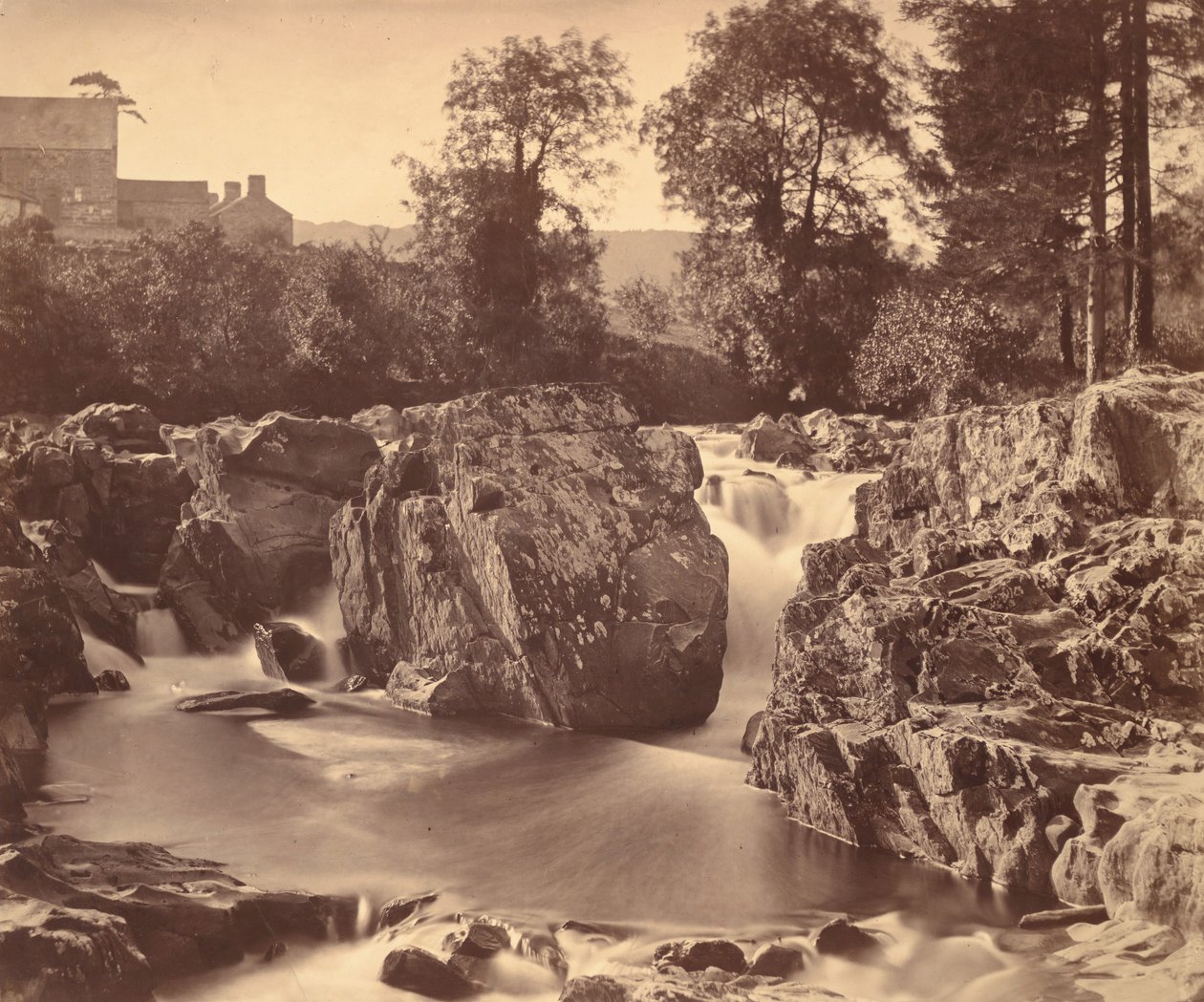 Cascadas del Llugwy, en Pont-y-Pair, 1857 de Roger Fenton