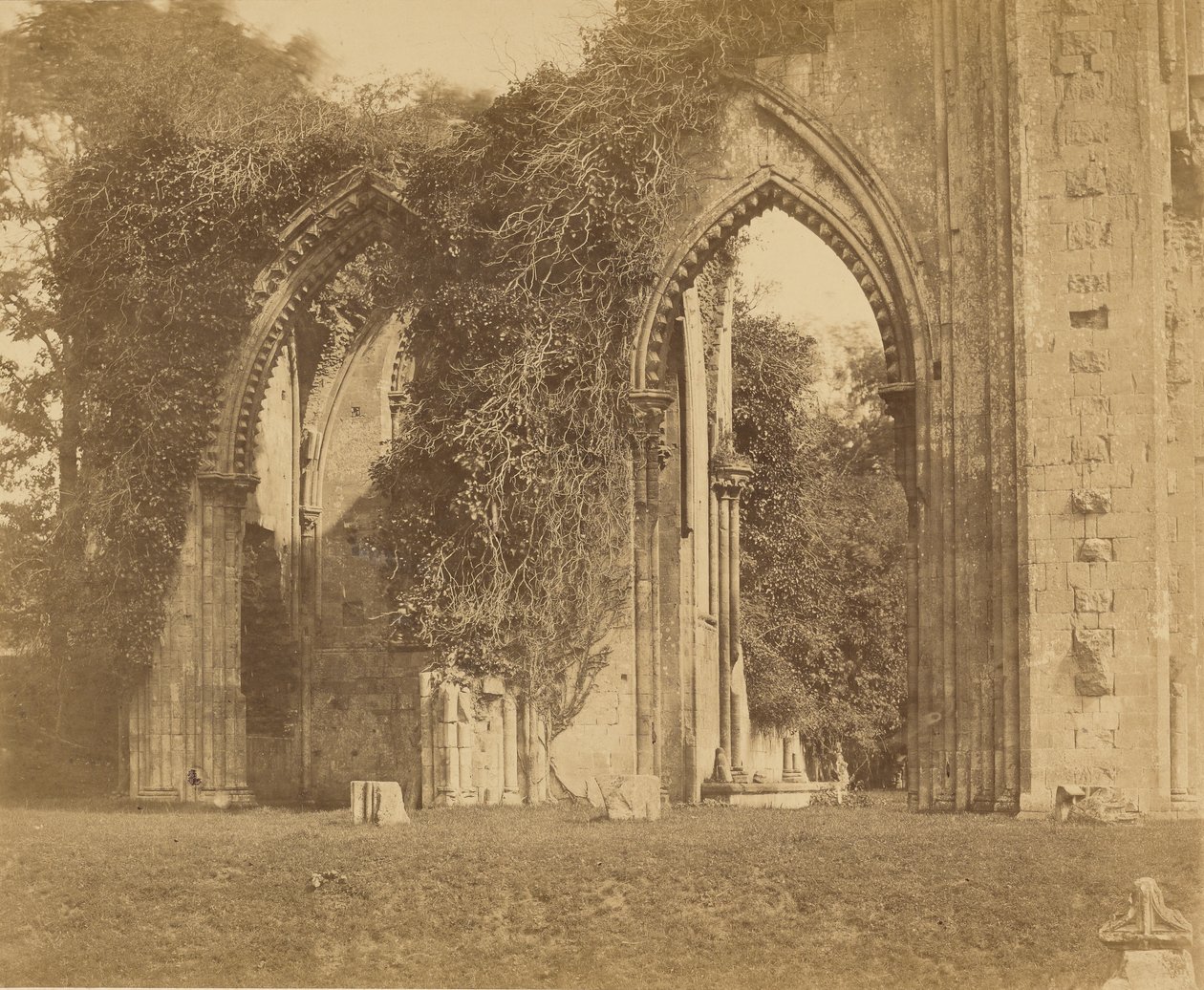 Abadía de Glastonbury, arcos de la nave lateral norte de Roger Fenton