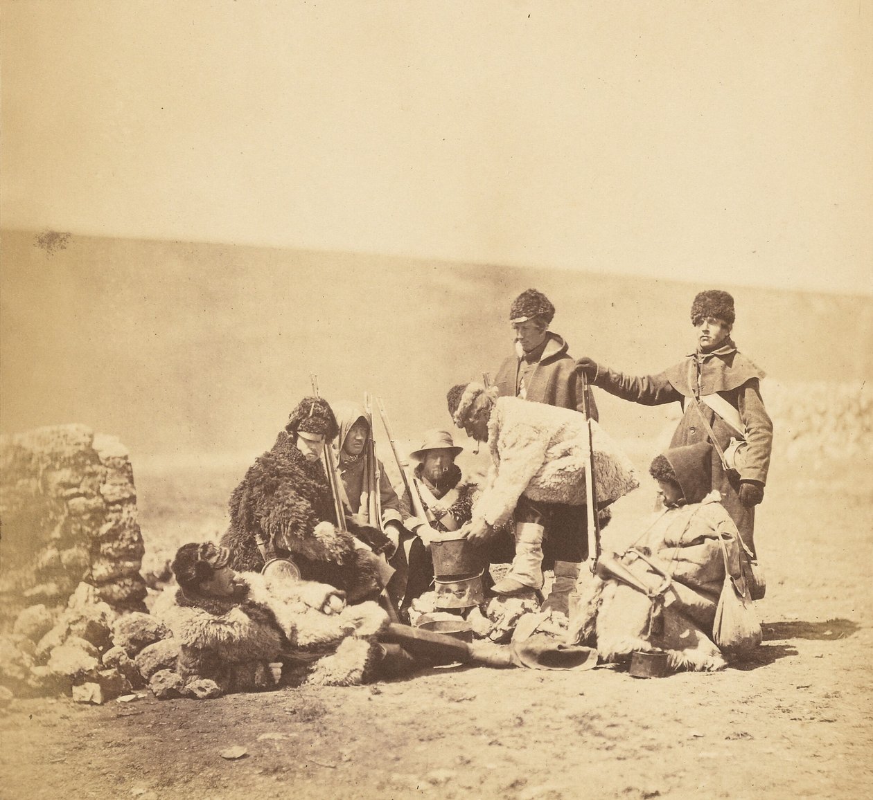Grupo del 47.º regimiento con uniforme de invierno de Roger Fenton