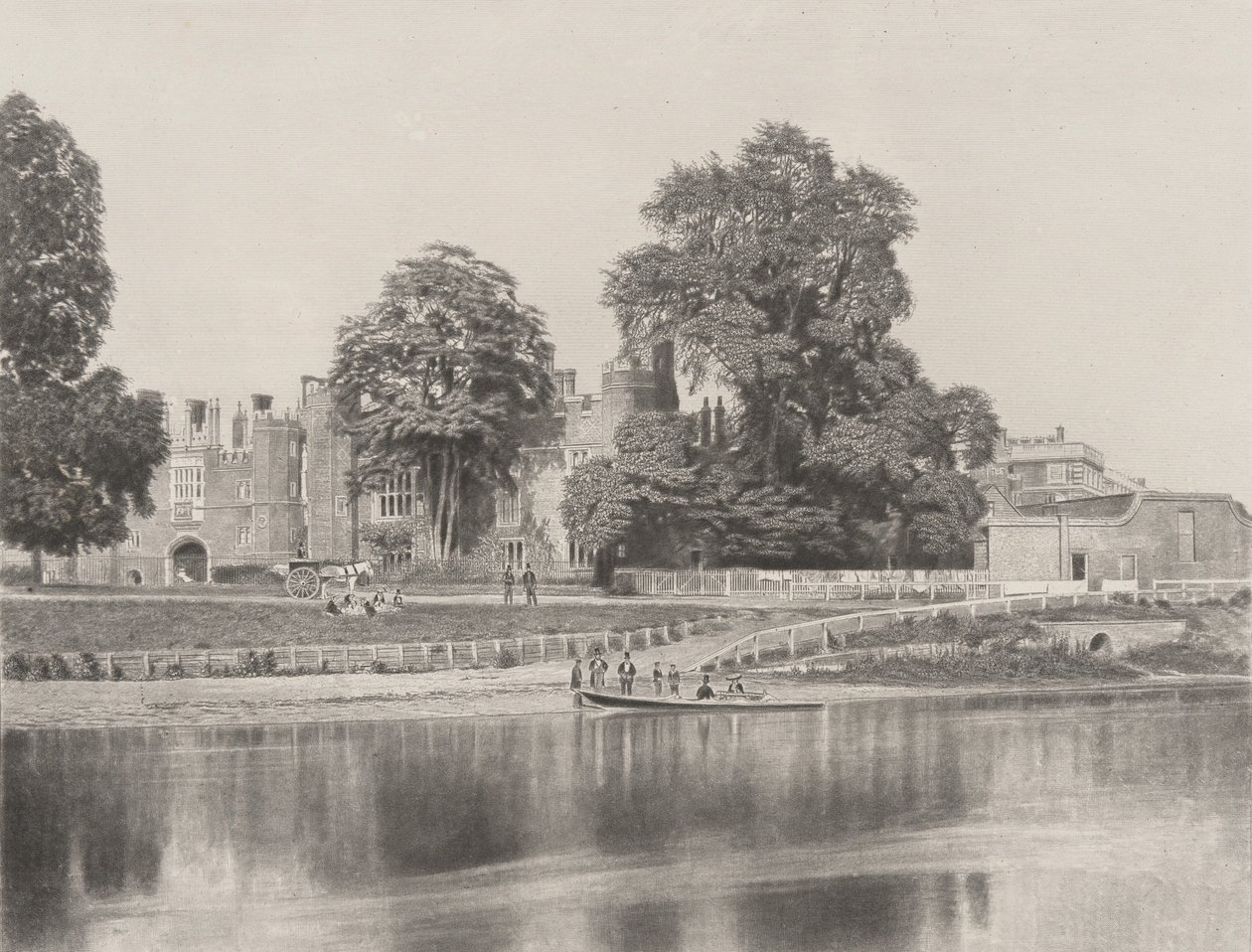 Hampton Court en el Támesis de Roger Fenton