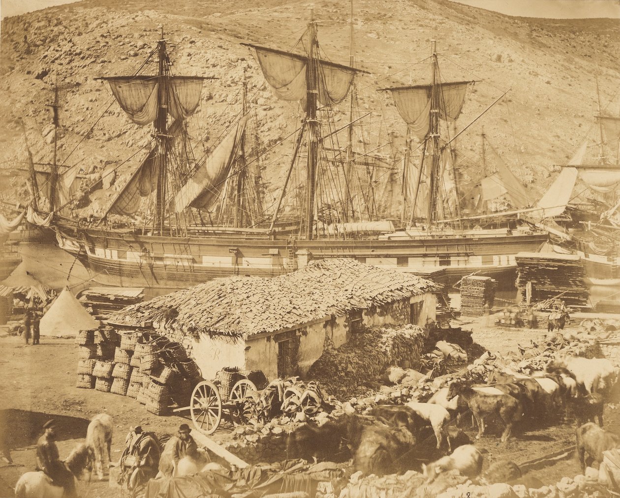 Puerto de Balaclava, el muelle de ganado de Roger Fenton