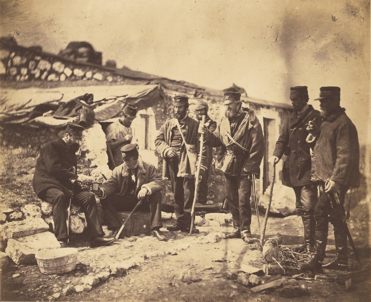 Teniente coronel Shadforth y oficiales del 57.º de Roger Fenton