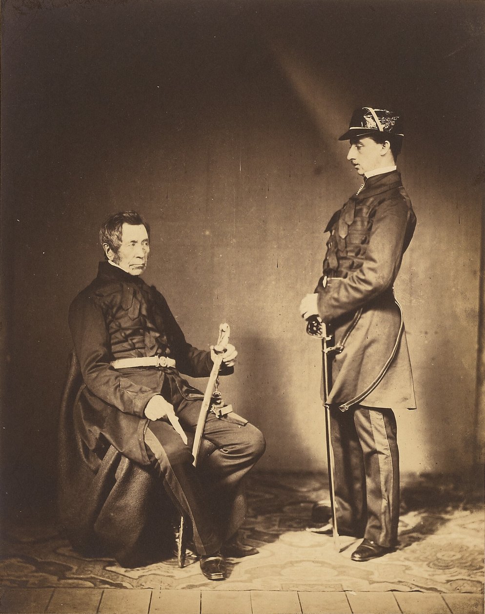 Teniente general Sir J. Burgoyne, G.C.B. y teniente Stopford, A.D.C. de Roger Fenton
