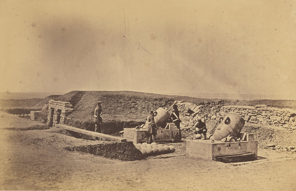 Baterías de morteros frente a Picquet House, División Ligera de Roger Fenton