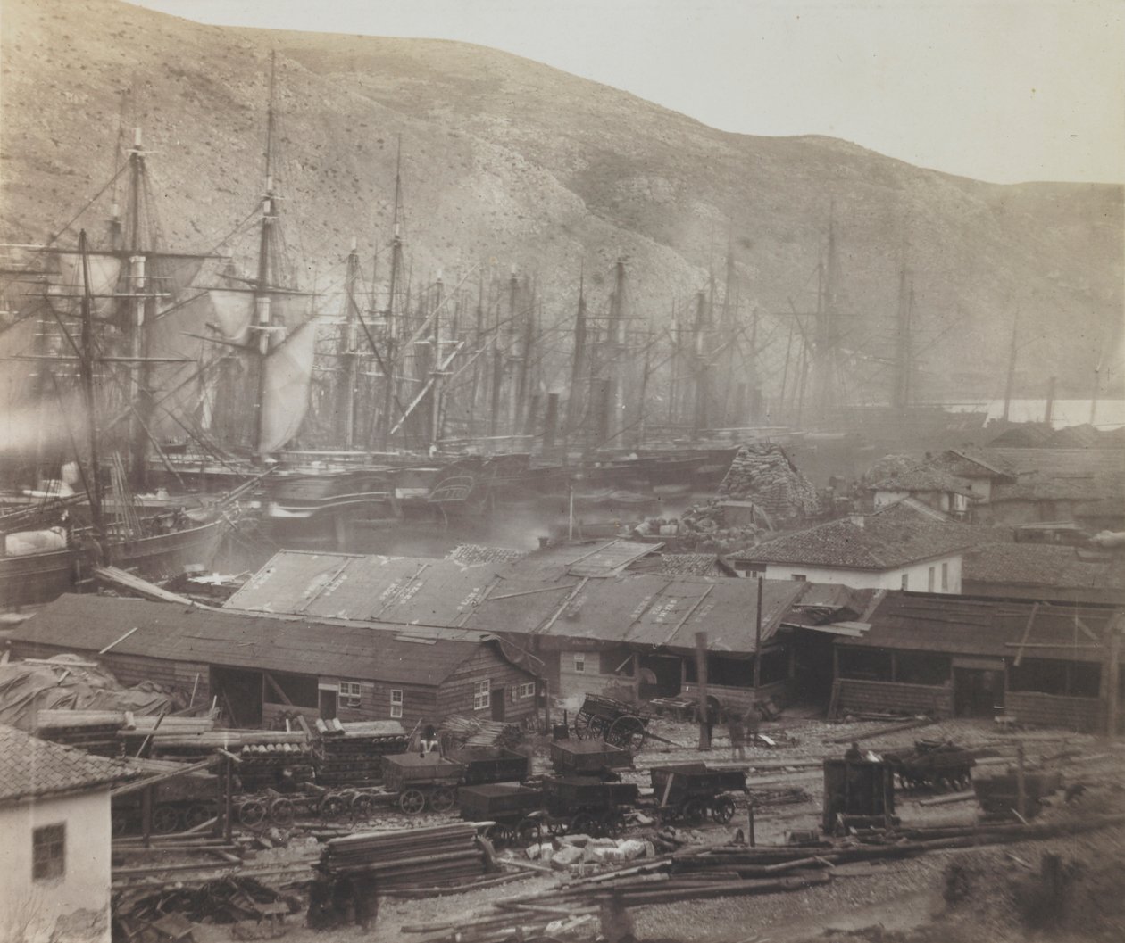 Cobertizos y talleres ferroviarios, Balaklava de Roger Fenton