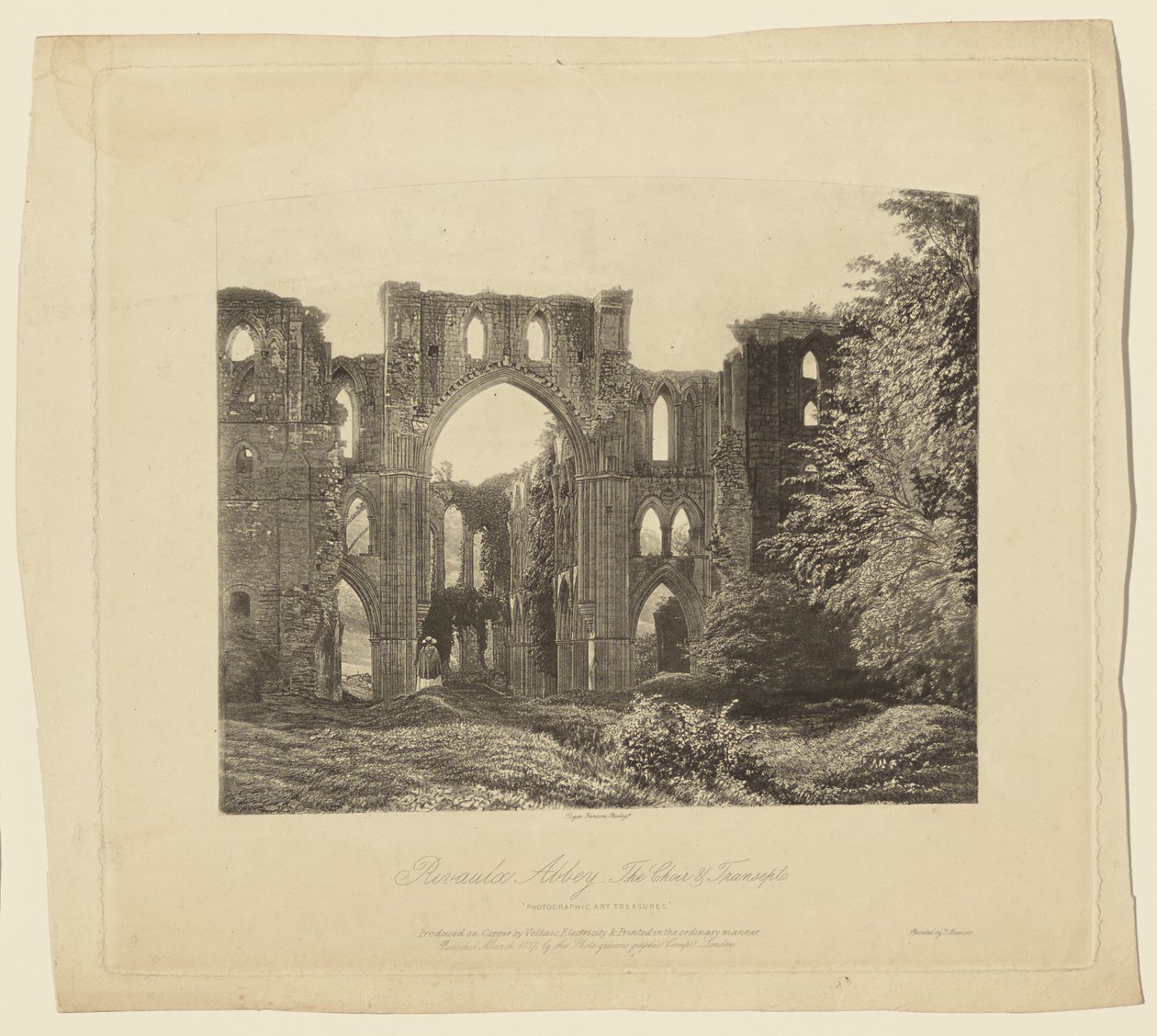 Abadía de Rivaulx, el coro y el transepto de Roger Fenton
