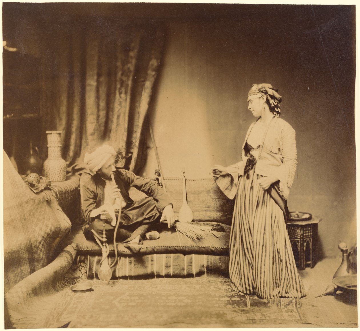 Fumador y muchacha bailando de Roger Fenton