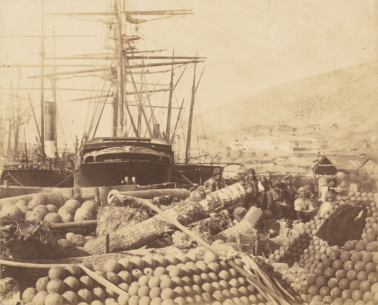 El muelle de artillería, Balaclava de Roger Fenton