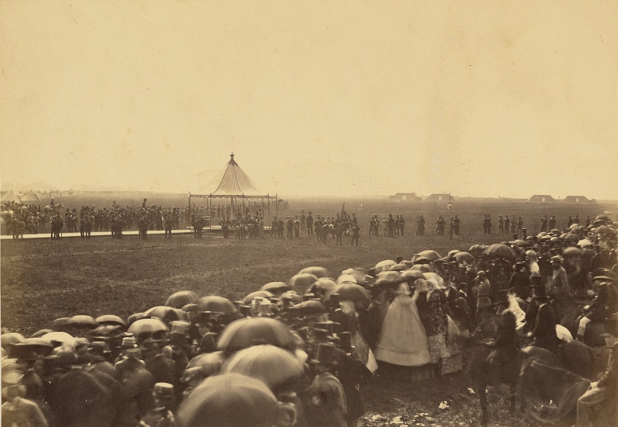 Probando el rifle antes de la llegada de la Reina. de Roger Fenton