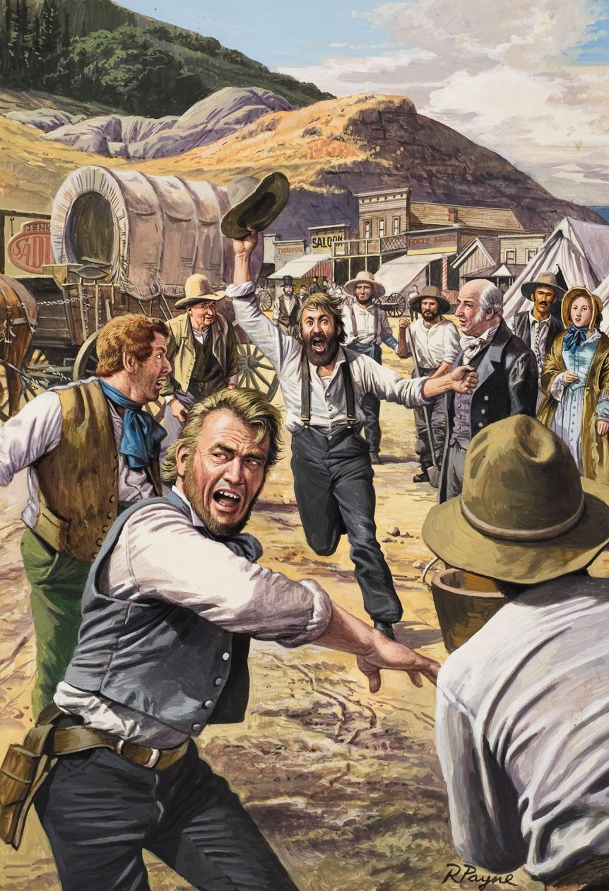 California Gold Rush (gouache sobre papel) de Roger Payne