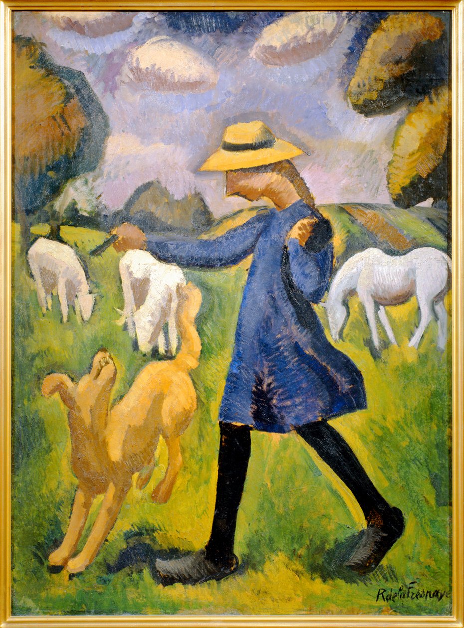 La bergere - Marie Ressort enfant - La pastora - Marie ... (pintura sobre lienzo) de Roger de La Fresnaye