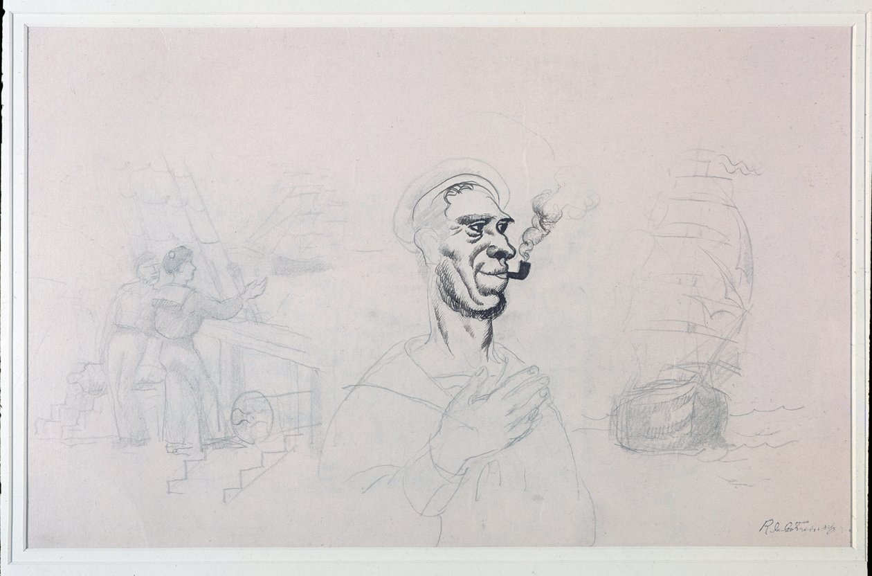 El marinero (Dibujo, siglo XX) de Roger de La Fresnaye