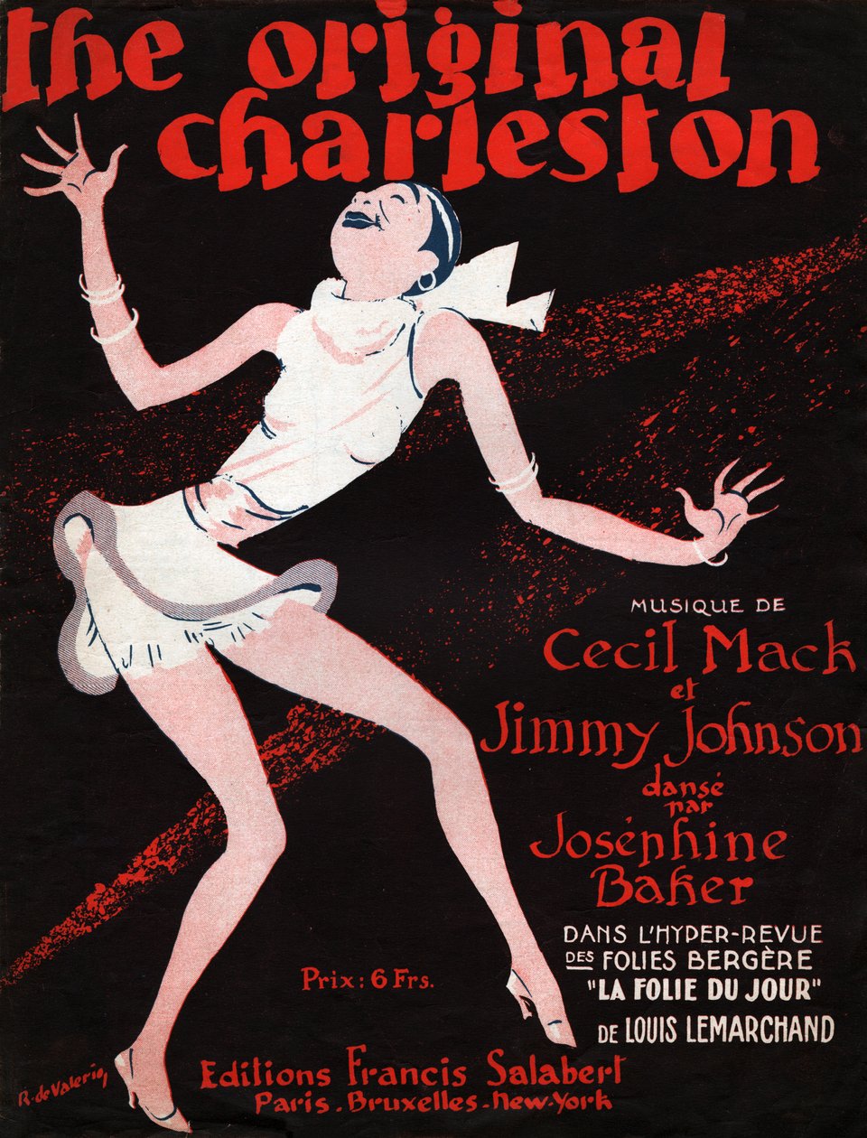 Josephine Baker en la revista "La Folie du Jour". 1927 (ilustración) de Roger de Valerio