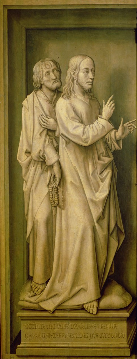Cristo y un Discípulo, del Tríptico de la Redención, 1455-59 de Rogier van der Weyden