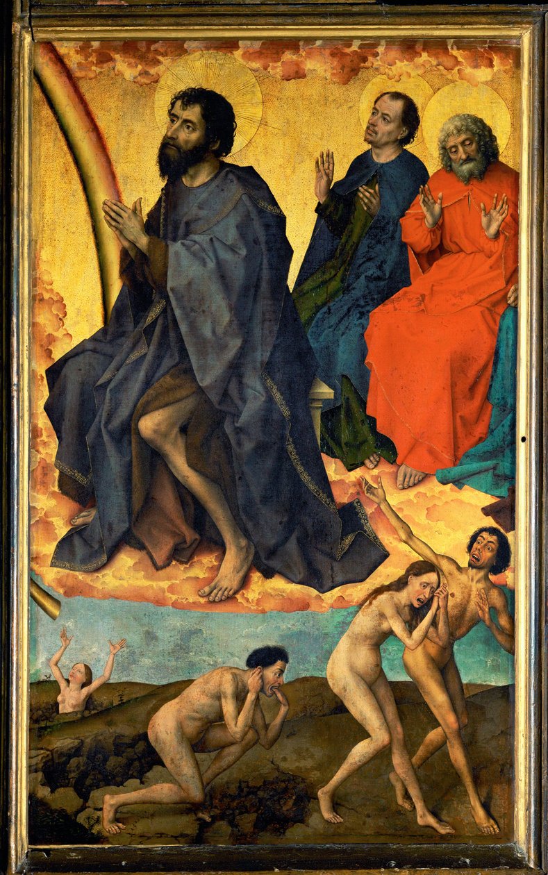 Altar del Juicio Final: San Juan Bautista y los muertos que resucitan de Rogier van der Weyden