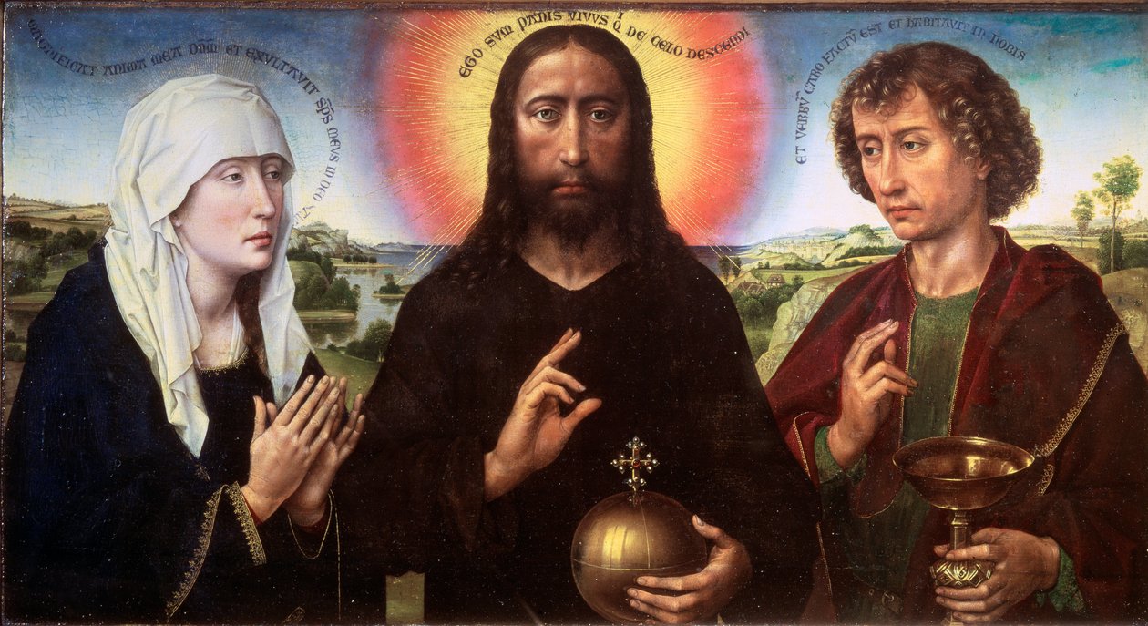 Cristo Redentor entre la Virgen y San Juan Evangelista (el Tríptico Braque) de Rogier van der Weyden