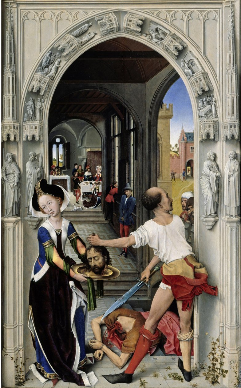 La decapitación de San Juan Bautista El Altar de San Juan, panel derecho, ca 1455 de Rogier van der Weyden