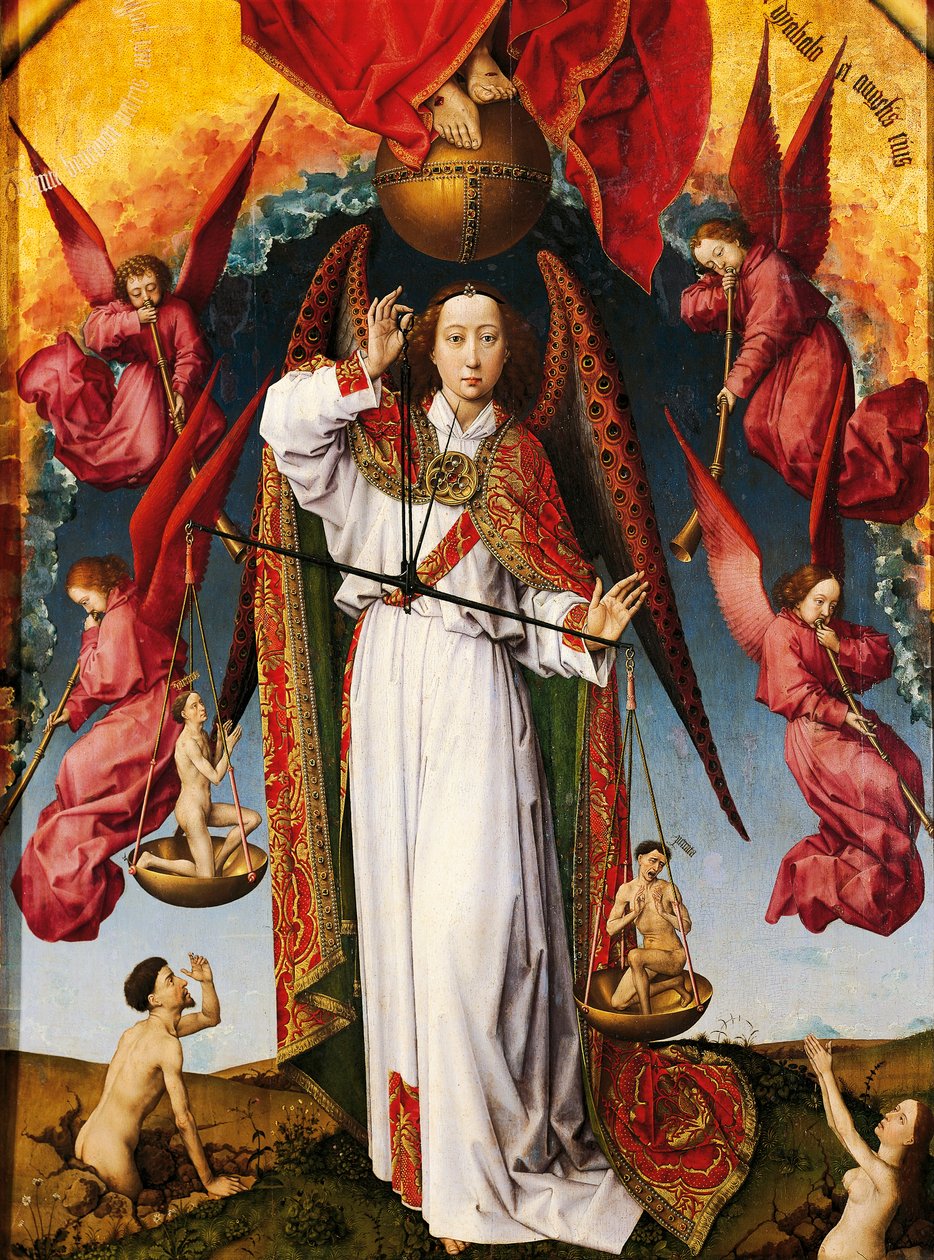Retablo del Juicio Final de Rogier van der Weyden (1399-1464), óleo sobre lienzo, 215x560 cm, detalle de Rogier van der Weyden