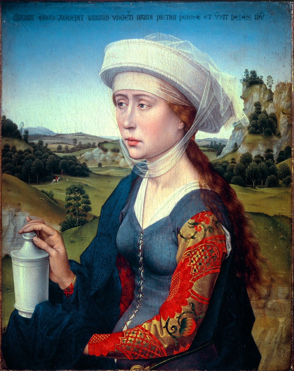Tríptico de la familia Braque: Representación de Santa María Magdalena (panel derecho del tríptico Braque) de Rogier van der Weyden