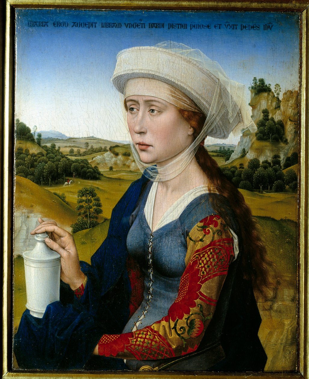 Tríptico de la familia Braque: "Representación de Santa María Magdalena" (panel derecho) de Rogier van der Weyden