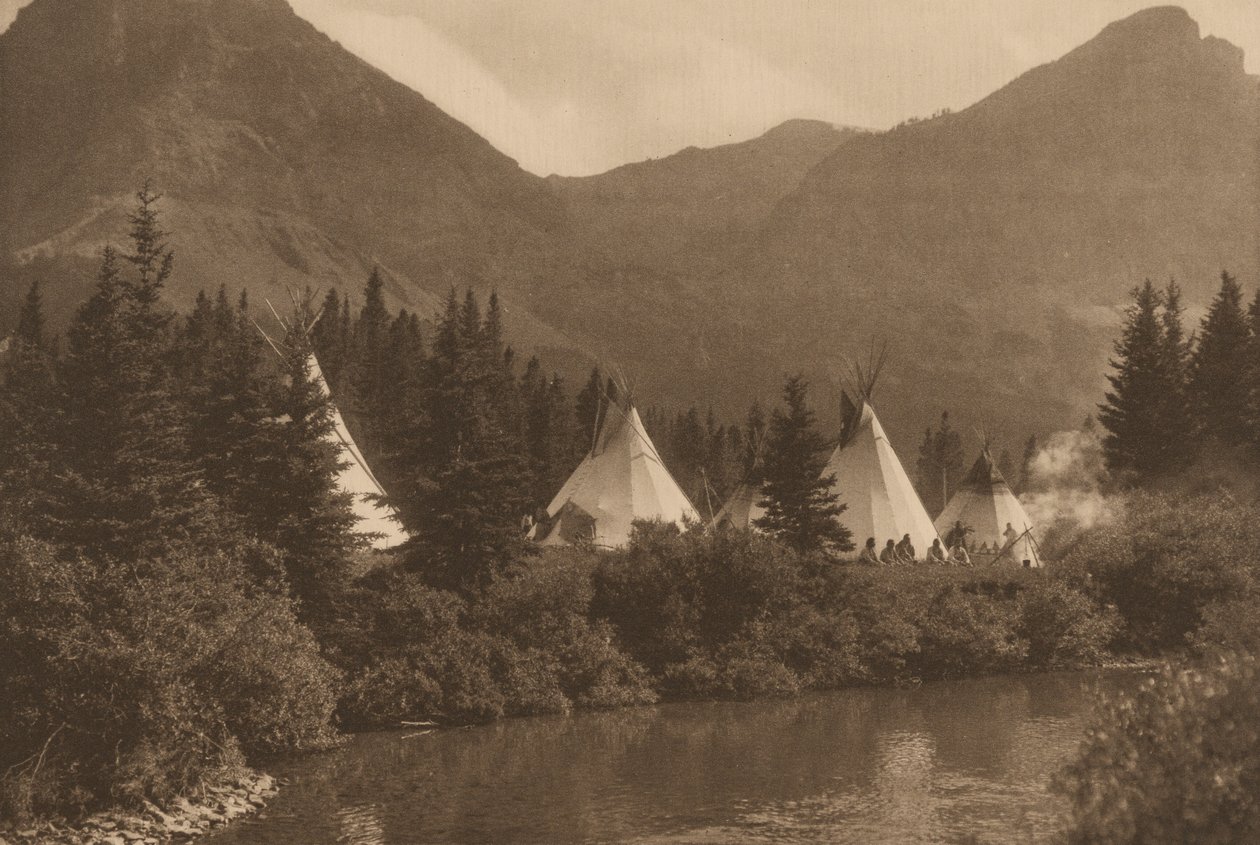 Up the Cutbank, Piegan, Montana,1915 (foto) de Roland W. Reed