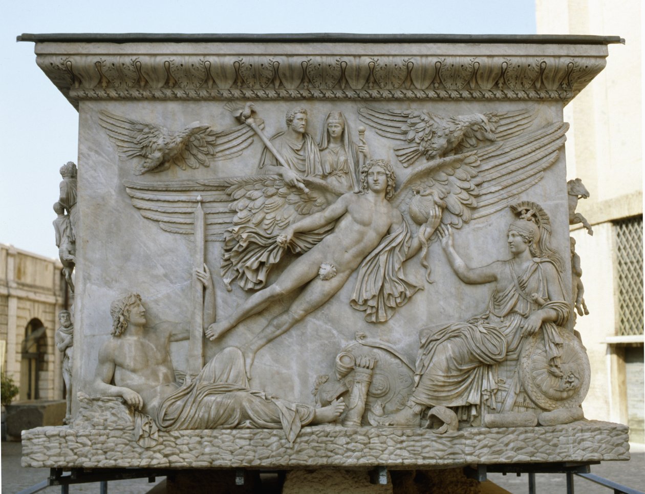Apoteosis de Antonino Pío y Faustina, de la base de la Columna de Antonino Pío, c.161 de Roman