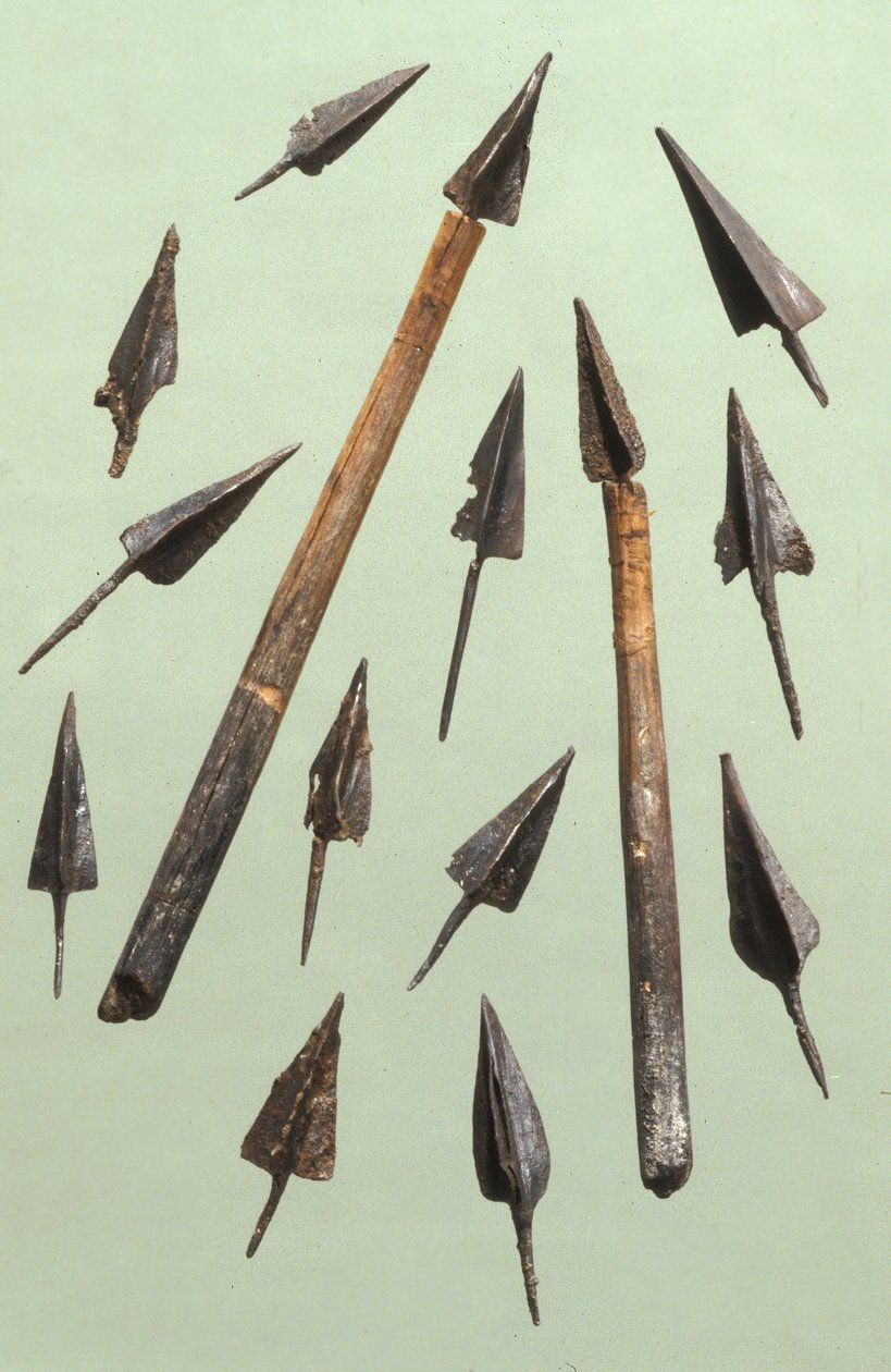 Puntas de flecha encontradas en Tel Masada de Roman