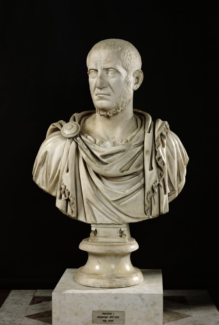 Busto de Marcus Claudius Tacitus (c.200-276) o Marcus Opelius Macrinus (164-218) (mármol) de Roman